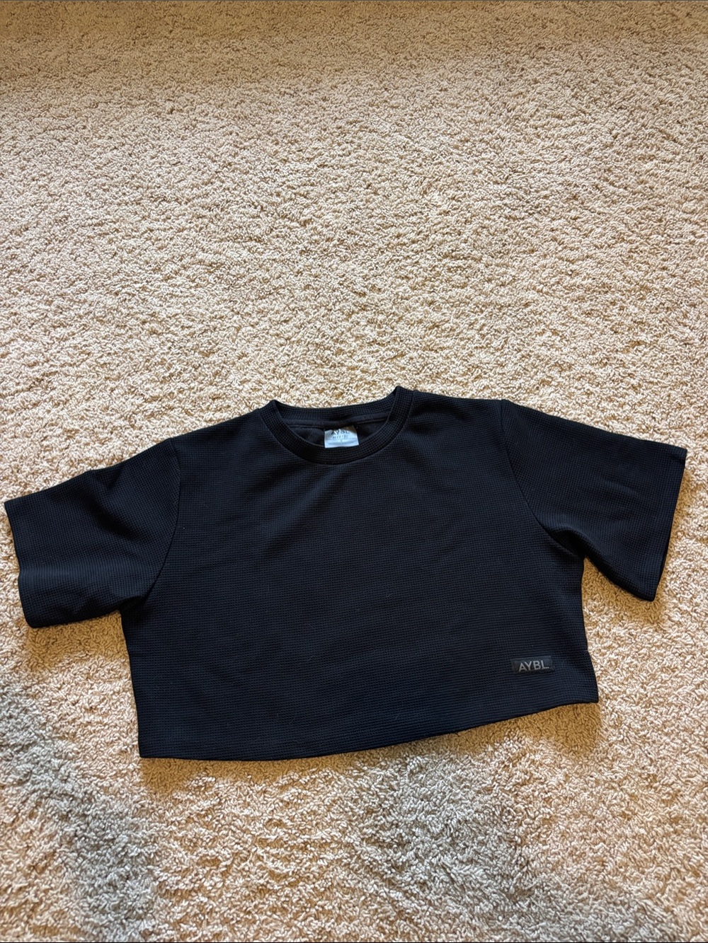 AYBL Black Cropped Short Sleeve Crew Tee